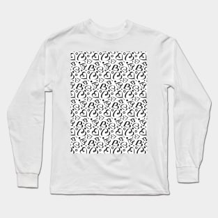 Black and white hearts pattern Long Sleeve T-Shirt